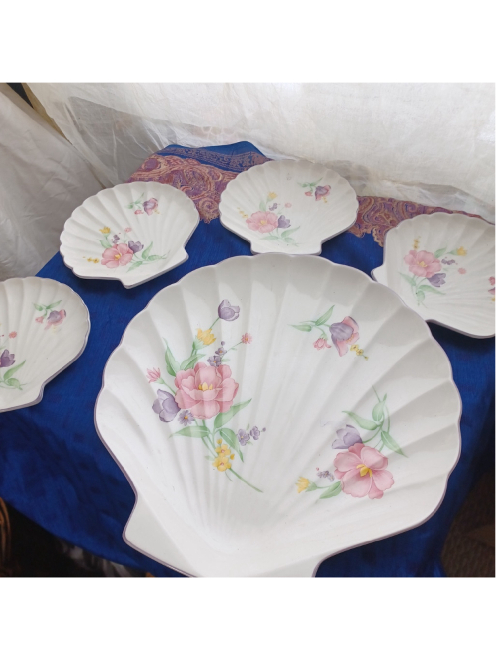Mariner Tominga Japan vintage shell plate set